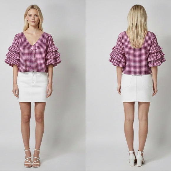 Zara Tops - Zara cotton pink and white blouse
